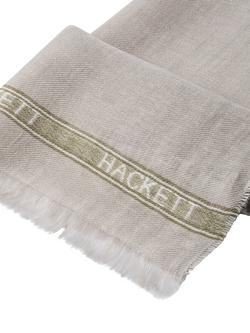 Hackett London Linen Scarf, Stone Beige - view 2, Stone Beige