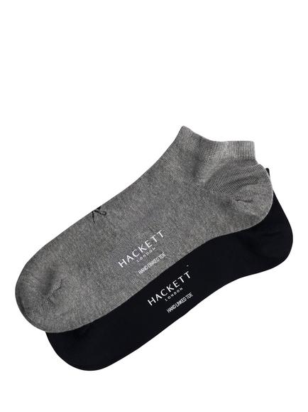 Hackett London Combed Cotton Trainer Socks, Pack of 2, Navy, Navy