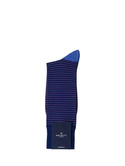 Hackett London Combed Jacquard Striped Socks - view 2, Electric Blue
