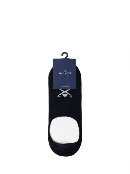 Hackett London Cotton Blend Trainer Socks, Pack of 2, Navy/White - view 2, Navy/White