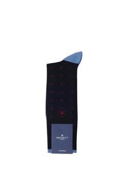 Hackett London H Logo Cotton Blend Socks, Ink Blue/Multi - view 2, Ink Blue/Multi