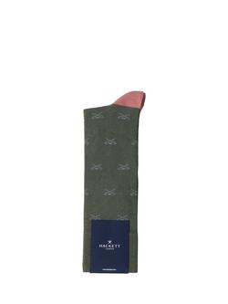 Hackett London Logo Cotton Rich Socks, Ink Blue - view 2, Stone Green