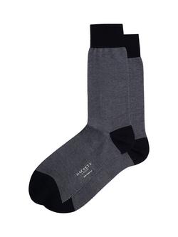 Hackett London Cotton Blend Birds-Eye Jacquard Socks, Ink Blue, Ink Blue