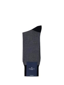 Hackett London Cotton Blend Birds-Eye Jacquard Socks, Ink Blue - view 2, Ink Blue