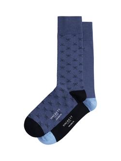 Hackett London Combed Cotton Ankle Socks, Pack of 2, Chambray Blue, Chambray Blue