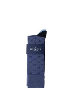 Hackett London Combed Cotton Ankle Socks, Pack of 2, Chambray Blue - view 2, Chambray Blue