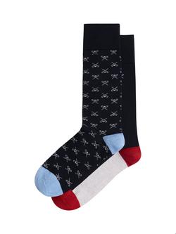 Hackett London Combed Cotton Ankle Socks, Pack of 2, Ink Blue, Ink Blue