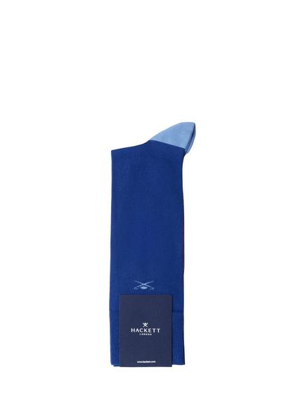 Hackett London Cotton Rich Colour Block Socks, Electric Blue/Multi - view 2, Electric Blue/Multi