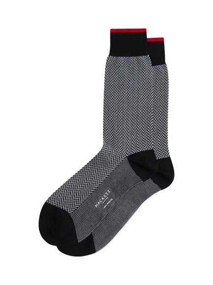 Hackett London Herringbone Patterned Crew Socks, Ink Blue