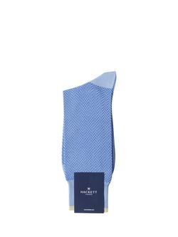 Hackett London Herringbone Cotton Socks, Bright Blue - view 2, Bright Blue