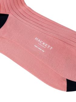 Hackett London Cotton Ribbed Socks - view 2, Peach Orange