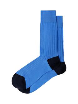 Hackett London Cotton Ribbed Socks, Ultra Blue