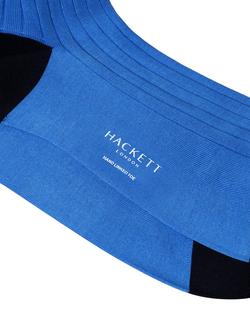 Hackett London Cotton Ribbed Socks - view 2, Ultra Blue