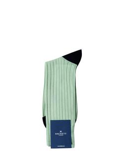 Hackett London Solid Colour Logo Cotton Socks - view 2, Sage Green/Black