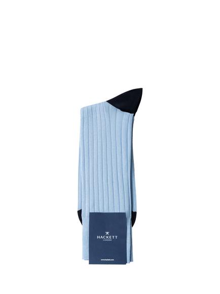 Hackett London Solid Colour Logo Cotton Socks - view 2, Bright Blue/Black