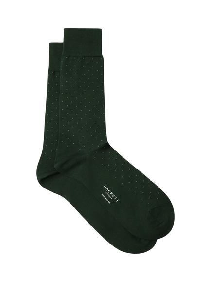 Hackett London Cotton Mix Polka Dot Socks, Bottle Green, Bottle Green