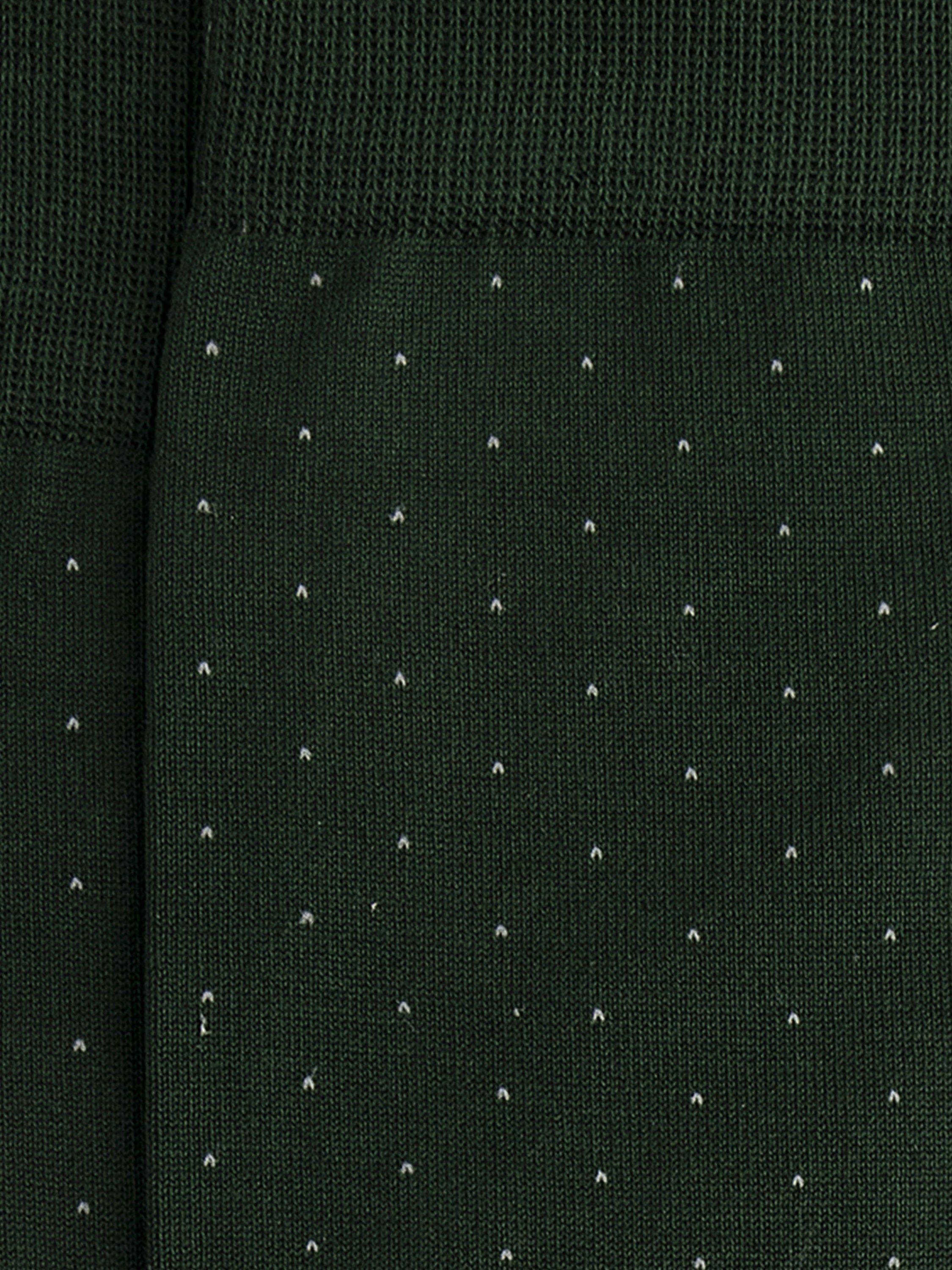 Product image 2 of 4, which shows Hackett London Cotton Mix Polka Dot Socks, Bottle Green, M-L