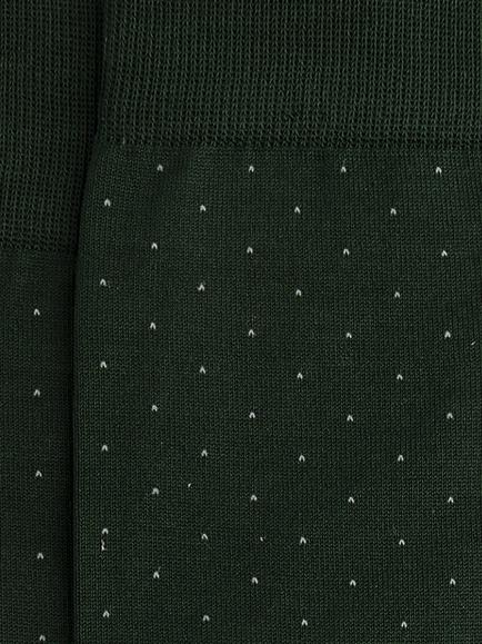 Hackett London Cotton Mix Polka Dot Socks, Bottle Green - view 2, Bottle Green