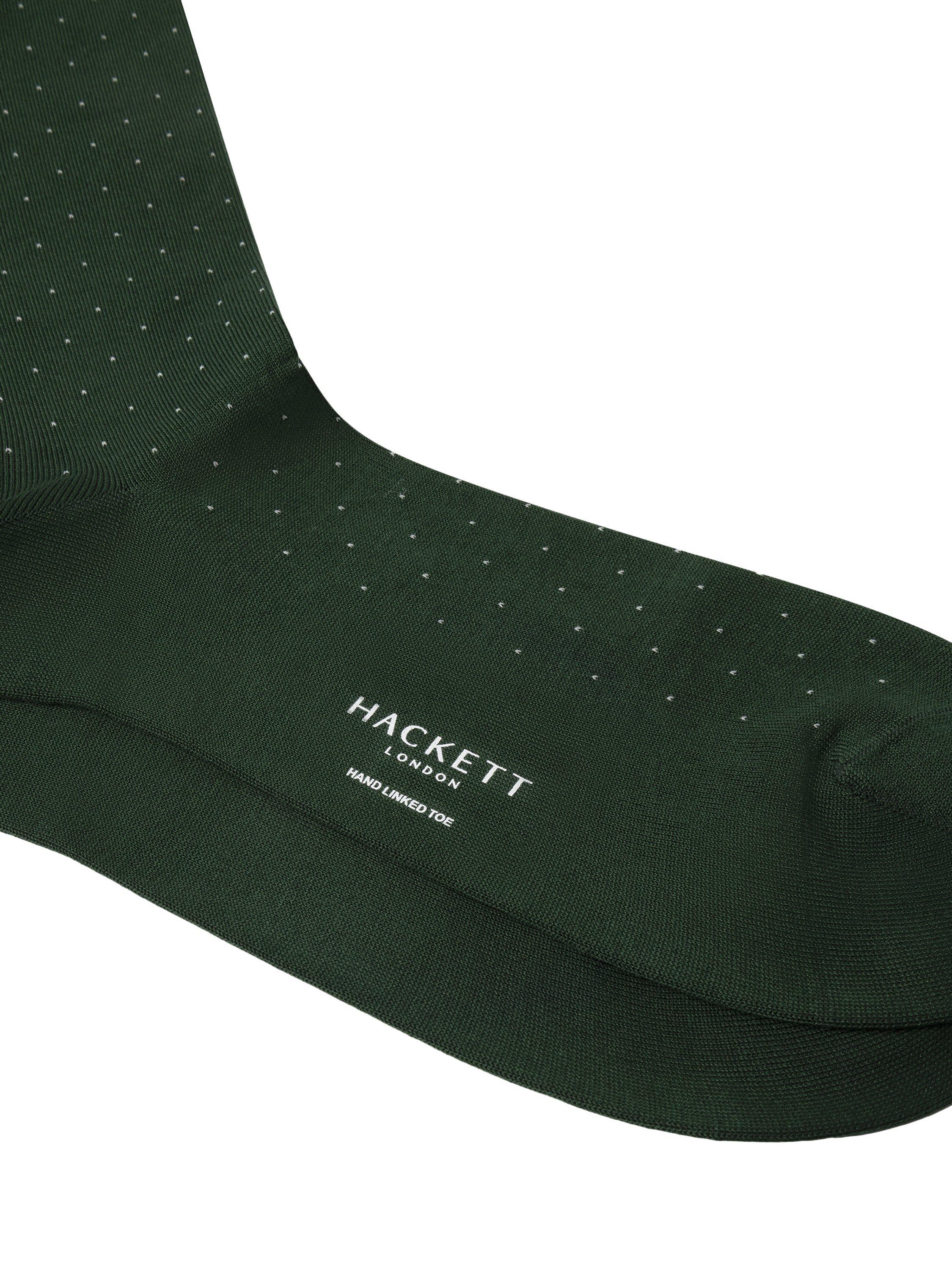 Product image 3 of 4, which shows Hackett London Cotton Mix Polka Dot Socks, Bottle Green, M-L