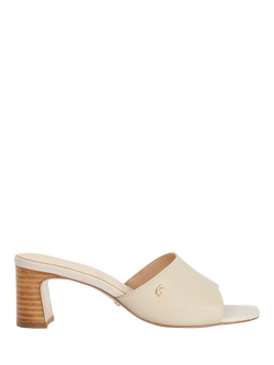 Dune London Mazy Leather Heeled Mules, Ecru, Ecru