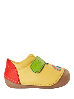 Frugi Baby Fjord First Walker Leather Shoes, Bumblebee/Rainbow, Bumblebee/Rainbow