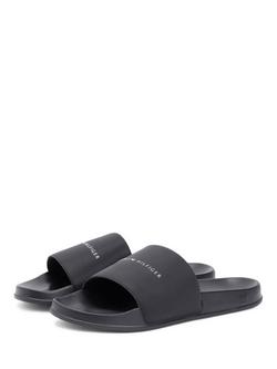Tommy Hilfiger Textured Slides, Black - view 2, Black