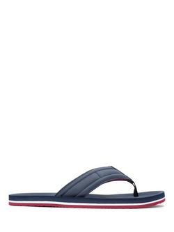 Tommy Hilfiger Flag Padded Strap Flip-Flops, Dark Blue, Dark Blue