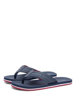 Tommy Hilfiger Flag Padded Strap Flip-Flops, Dark Blue - view 2, Dark Blue