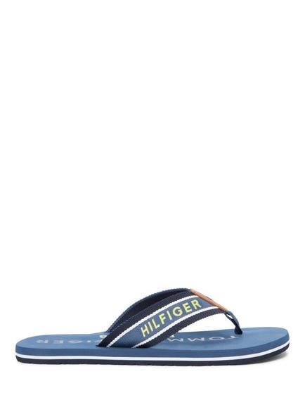Tommy Hilfiger Webbing Strap Logo Flip-Flops, Blue/Multi