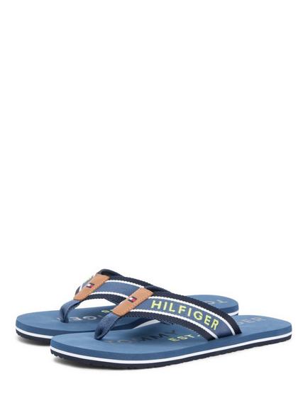 Tommy Hilfiger Webbing Strap Logo Flip-Flops - view 2, Blue/Multi