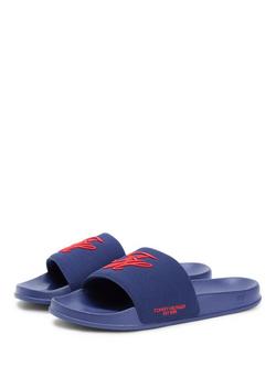 Tommy Hilfiger Embroidered Slides, Dark Blue - view 2, Dark Blue