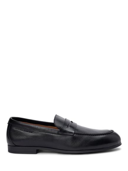 Tommy Hilfiger Leather Flexible Loafers, Black, Black