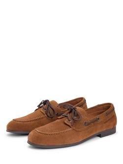 Tommy Hilfiger Suede Flexible Sole Boat Shoes, Dark Brown - view 2, Dark Brown