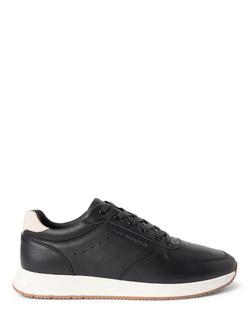 Tommy Hilfiger Newport Nappa Leather Trainer, Black, Black