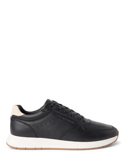 Tommy Hilfiger Newport Nappa Leather Trainer, Black, Black