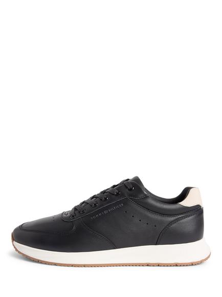 Tommy Hilfiger Newport Nappa Leather Trainer, Black - view 2, Black
