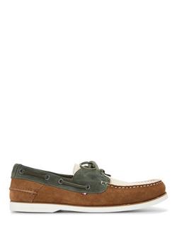Tommy Hilfiger Suede Boat Shoes, Brown/Multi, Brown/Multi