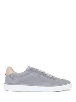 Tommy Hilfiger Low-Cut Suede Trainer, Light Grey, Light Grey