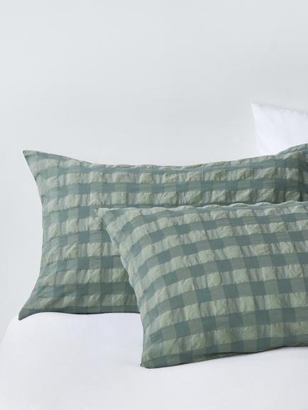 John Lewis Chunky Seersucker Duvet Cover Set - view 2, Nettle