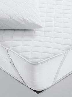 John Lewis Cool Touch Quilted Mattress and Pillow Protector Bundle, White