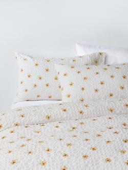 John Lewis Daisy Seersucker Cotton Blend Duvet Cover Set, Multi, Multi