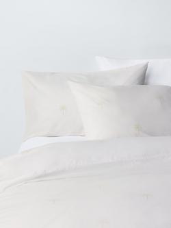 John Lewis Palm Cotton Rich Duvet Cover Set, Natural, Natural