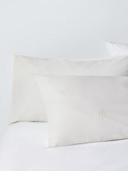 John Lewis Palm Cotton Rich Duvet Cover Set, Natural - view 2, Natural
