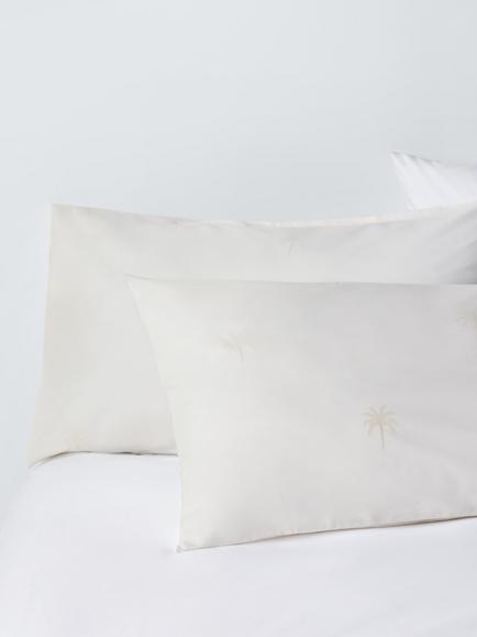 John Lewis Palm Cotton Rich Duvet Cover Set, Natural - view 2, Natural