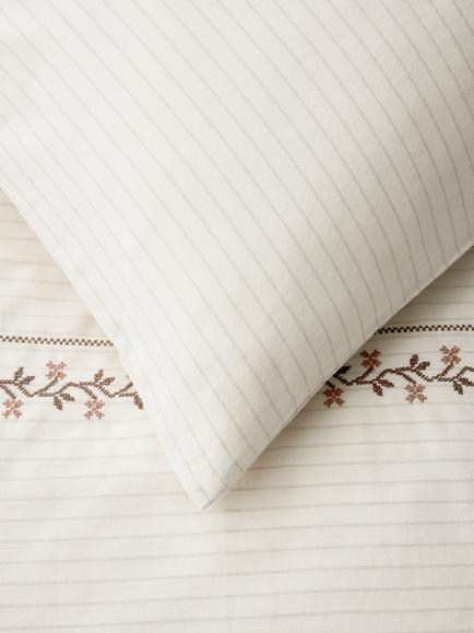 John Lewis Georgie Floral Stripe Duvet Cover Set, Natural - view 2, Multi
