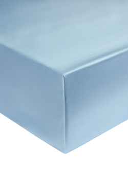 Gingerlily Mulberry Silk Fitted Sheets, Summerhill Blue / Ivory