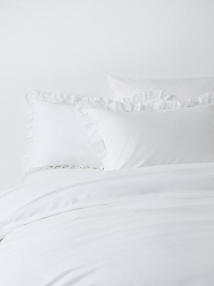 John Lewis Mable Duvet Cover Set, White, White