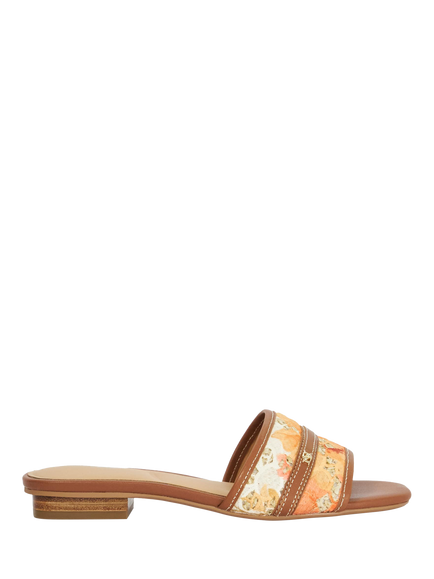 Dune London Leti Botanical Open Toe Sandals, Orange/Multi, Orange/Multi