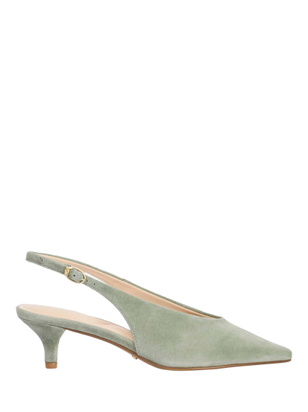 Dune London Credibility Suede Pointed Slingback Courts, Green, Green