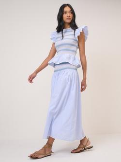 Nobody's Child Petite Louise Ronda Stripe Skirt, Blue/Multi, Blue/Multi